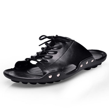 2.015 ETE NOUVEAUX ARRIVANTS hommes mous sandales en cuir dentelle jusqu'à pantoufles& 